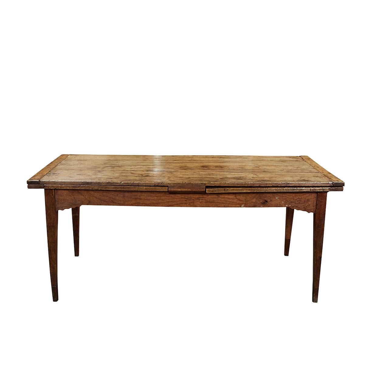 French Country Dining Table with Pull Out Leaves For Sale