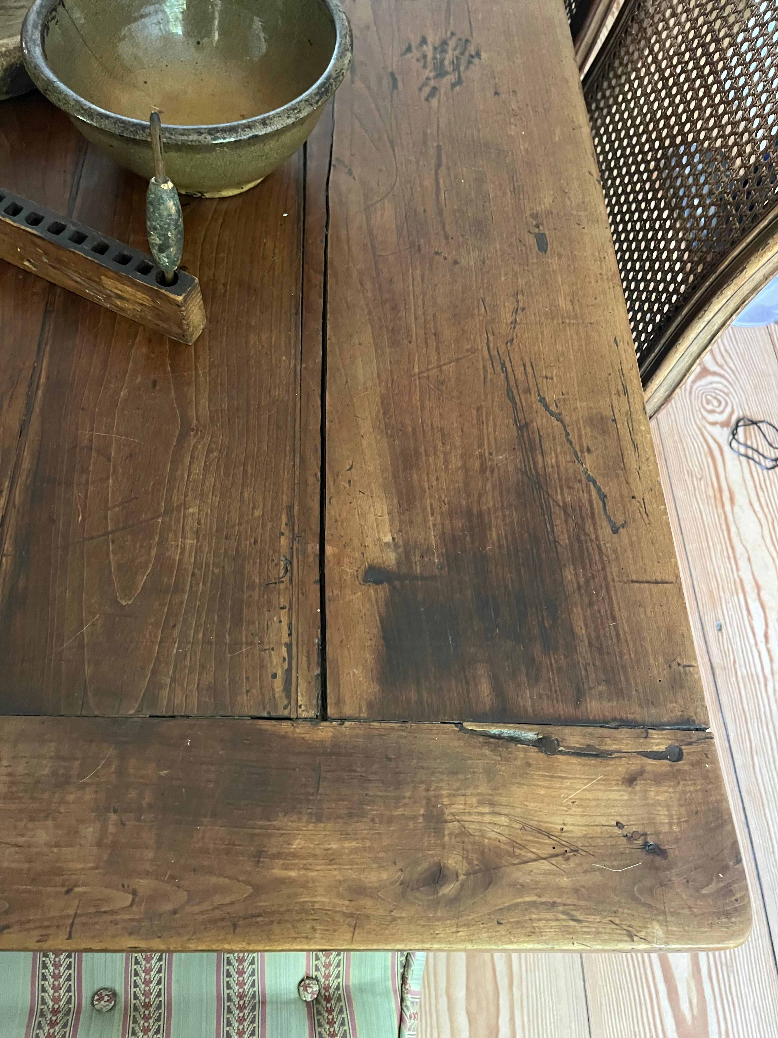 French Country Farm Table in Cherry For Sale 9