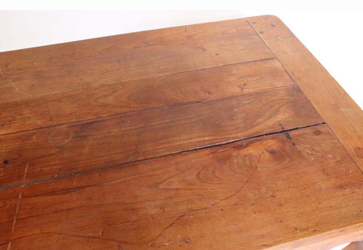 French Country Farm Table in Cherry For Sale 3