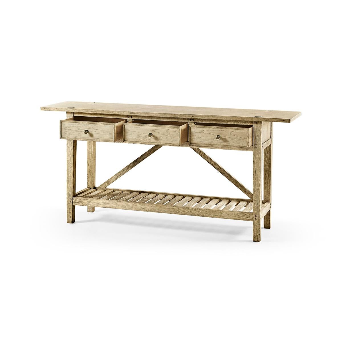 Vietnamese French Country Farmhouse Console Table For Sale