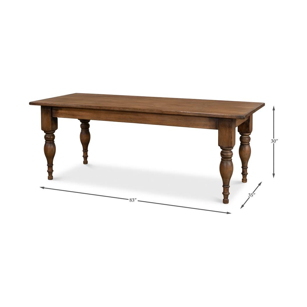 French Country Farmhouse Dining Table For Sale 5
