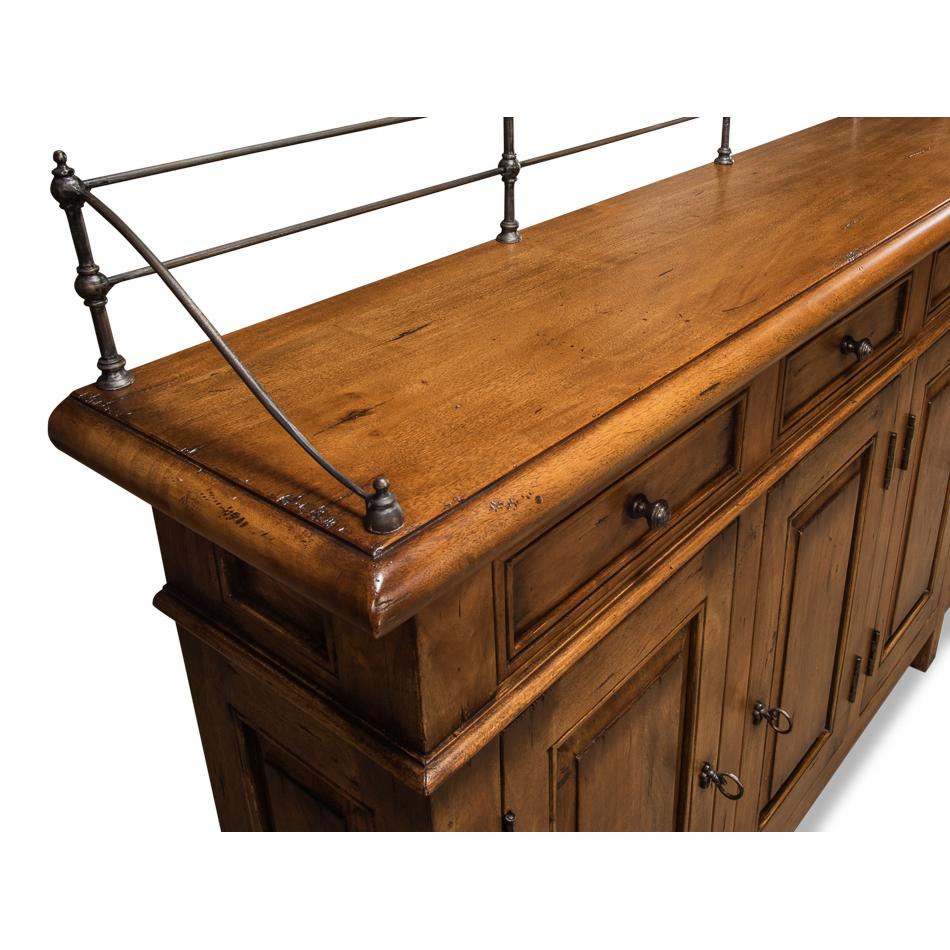 Contemporary French Country Fruitwood Buffet Sideboard For Sale
