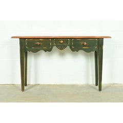 French Country Green Painted Maple Console or Entry Table by Virginia House