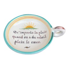 French Country Hand Painted Faiance de Nevers Catchall Dish