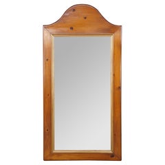 French Country Knotty Pine Camelback Wall Hanging Full Length Dressing Mirror