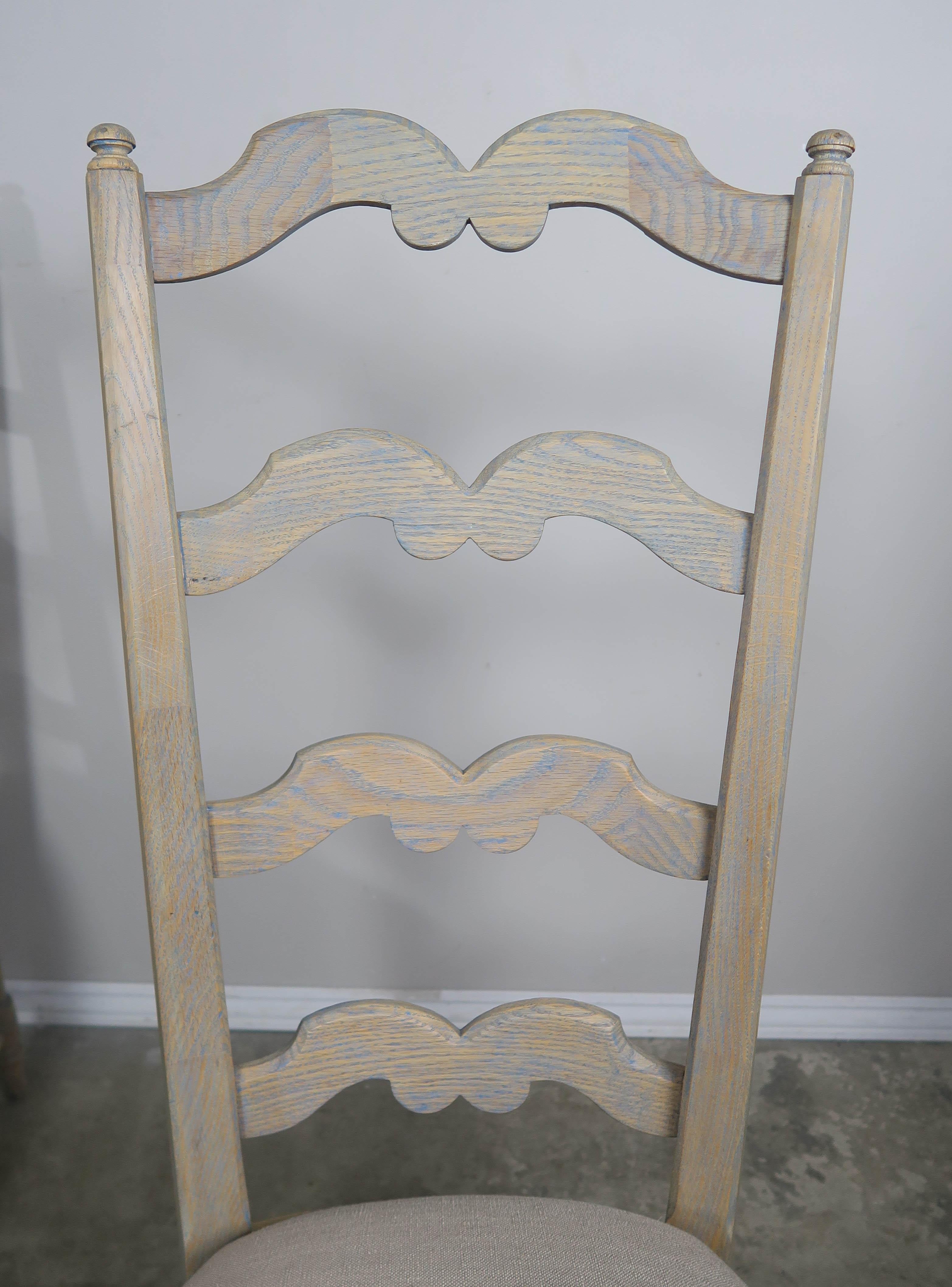 French Country Ladder Back Painted Dining Chairs, Set of 8 2