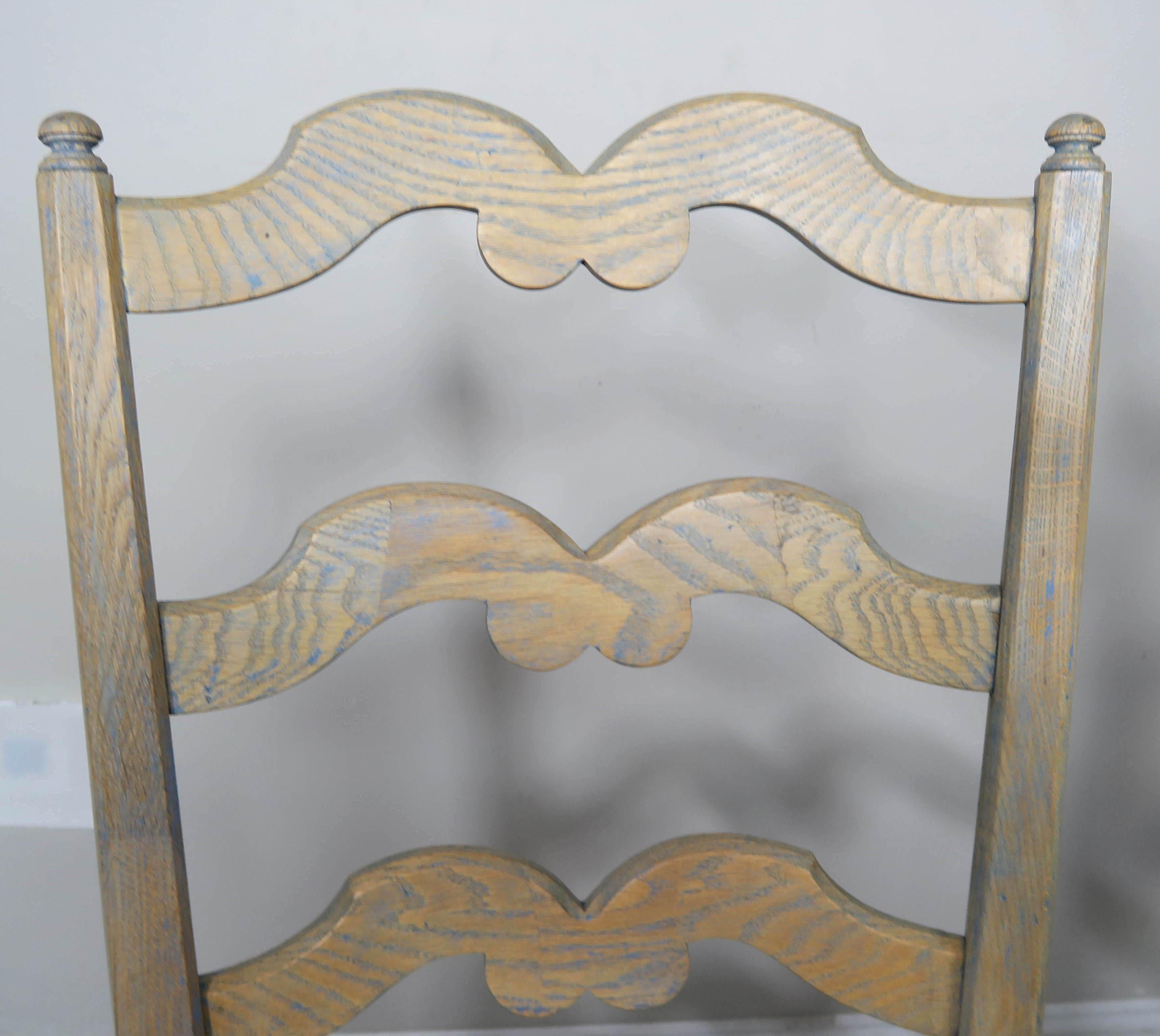 French Country Ladder Back Painted Dining Chairs, Set of 8 4