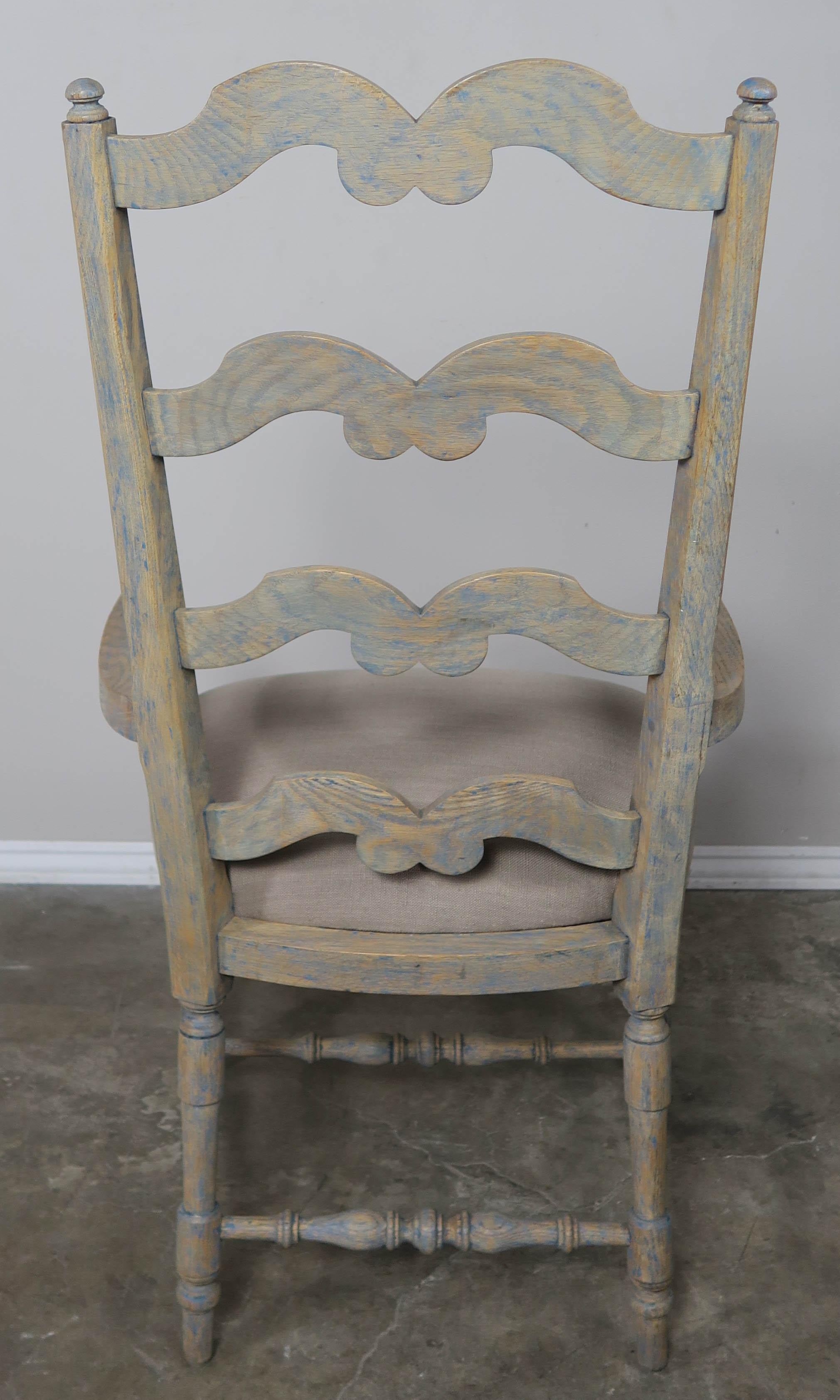 French Country Ladder Back Painted Dining Chairs, Set of 8 1
