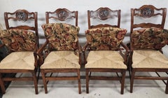 French Country Ladderback Chairs Rooster Medallions Rush Seats