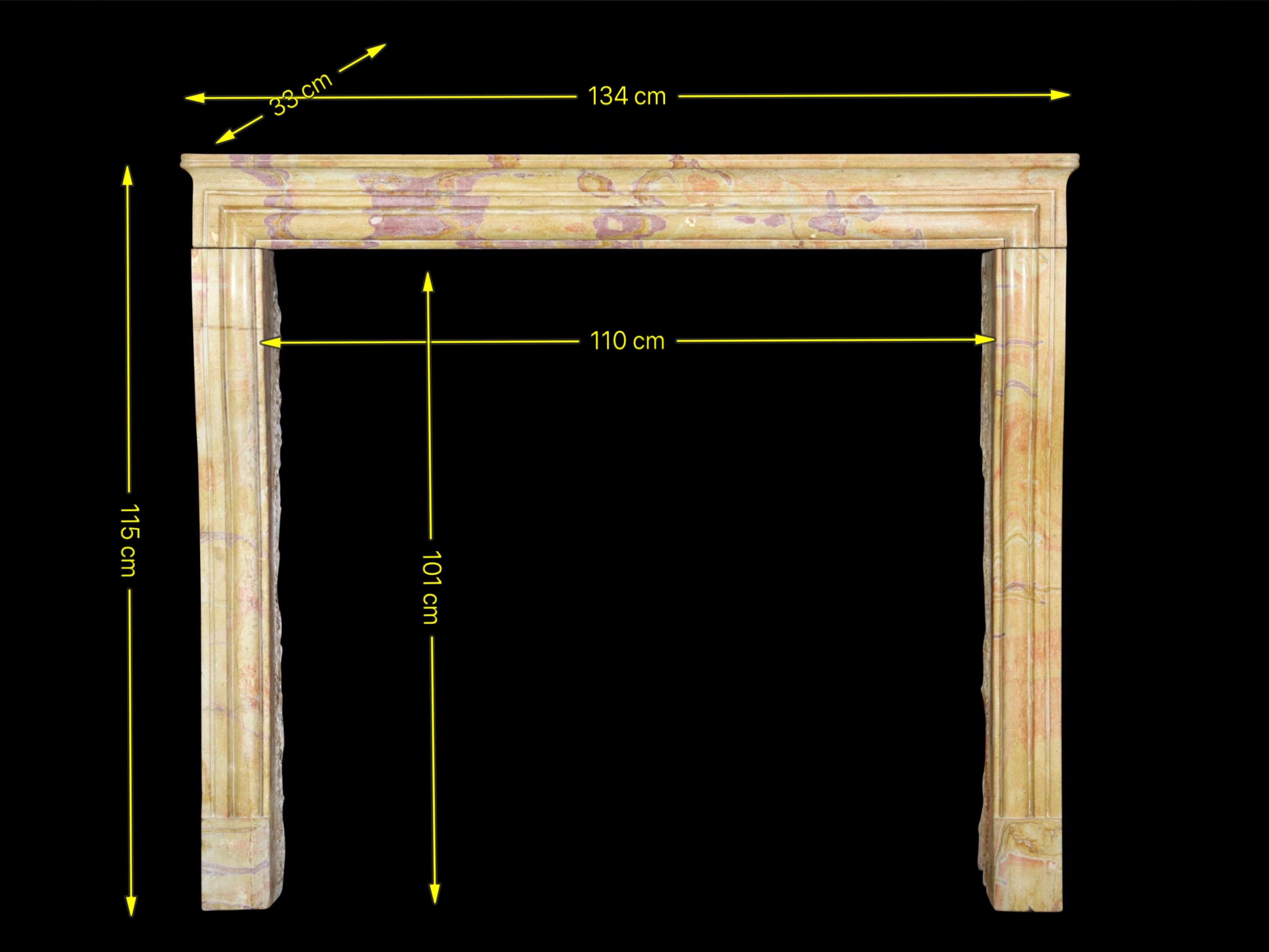 French Country Limestone Antique Fireplace Surround Color Created by Nature For Sale 5