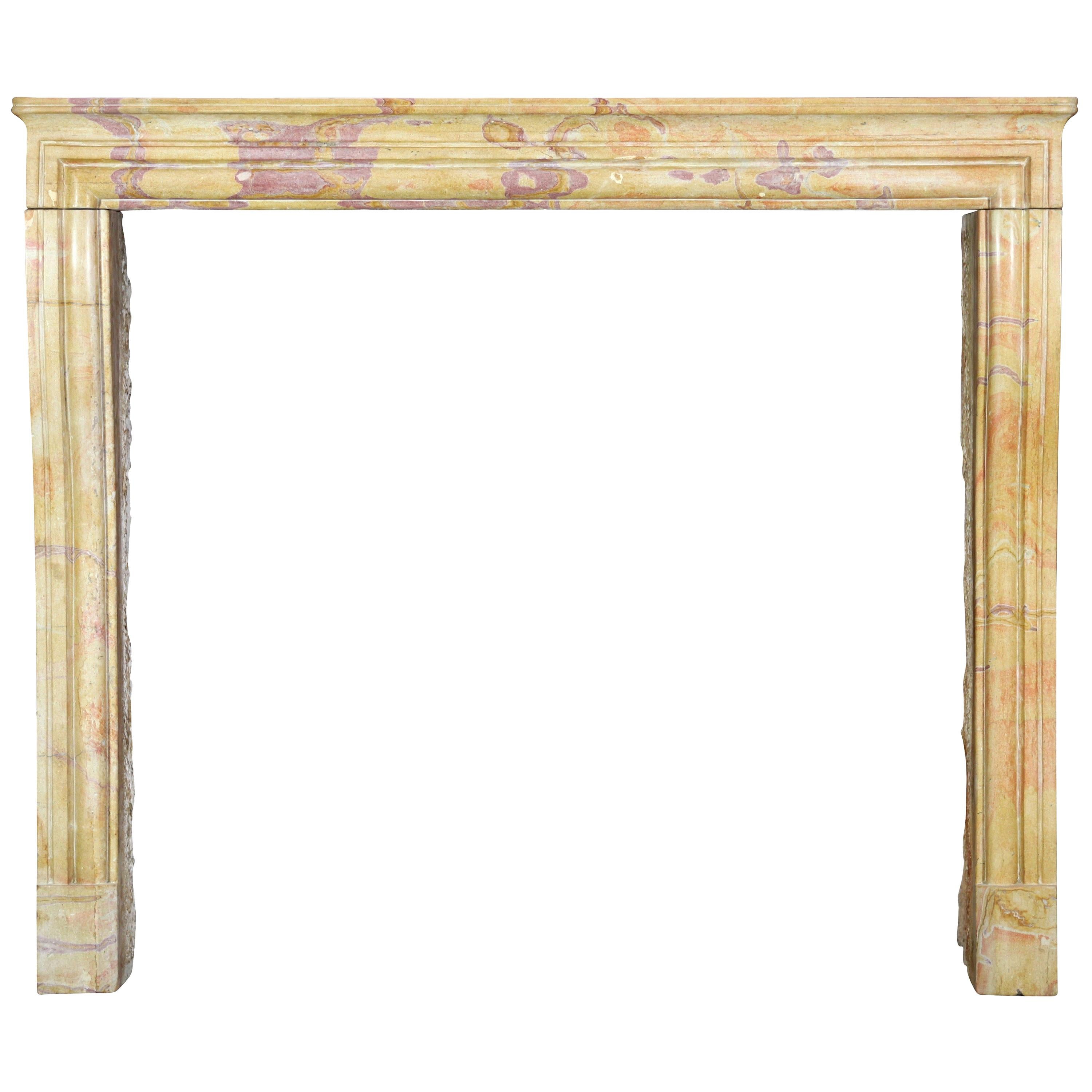 French Country Limestone Antique Fireplace Surround Color Created by Nature For Sale