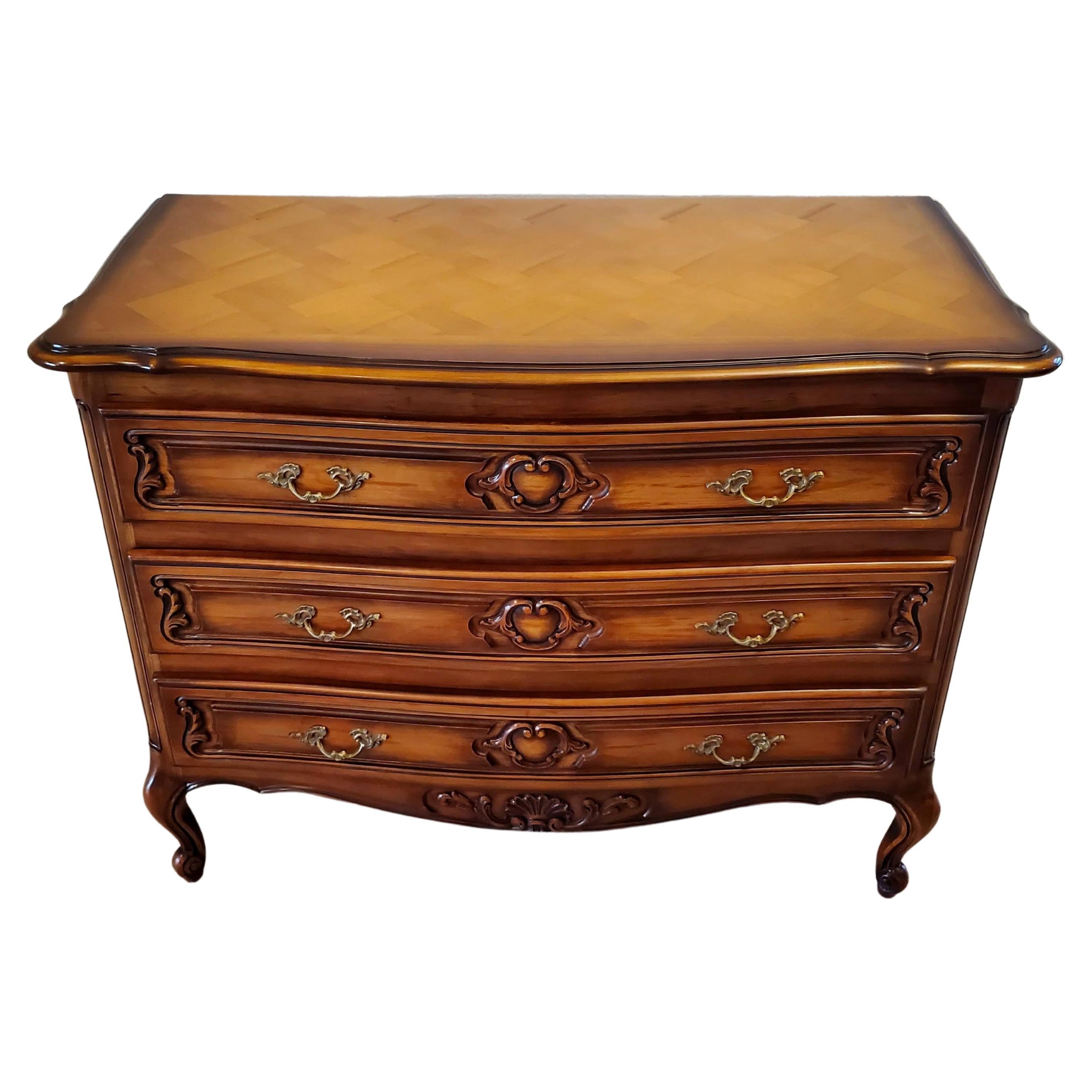 Signed JP Ehalt Country French Louis XV Style Chest of Drawers For Sale