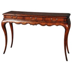 French Country Parquetry Top Louis XV Style Console Table