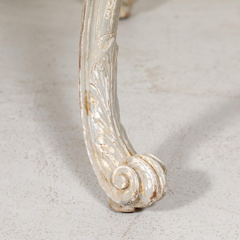 Image showcasing French Country Louis XV Style Painted Wood Table with Bleached Top at ...
