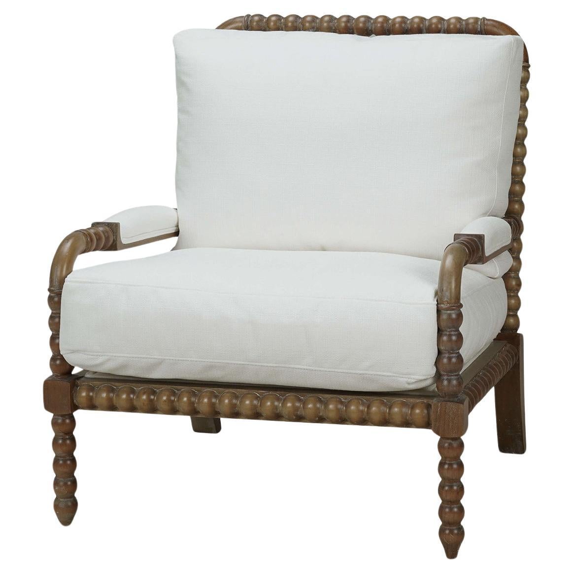 Poltrona Bobbin in mogano French Country