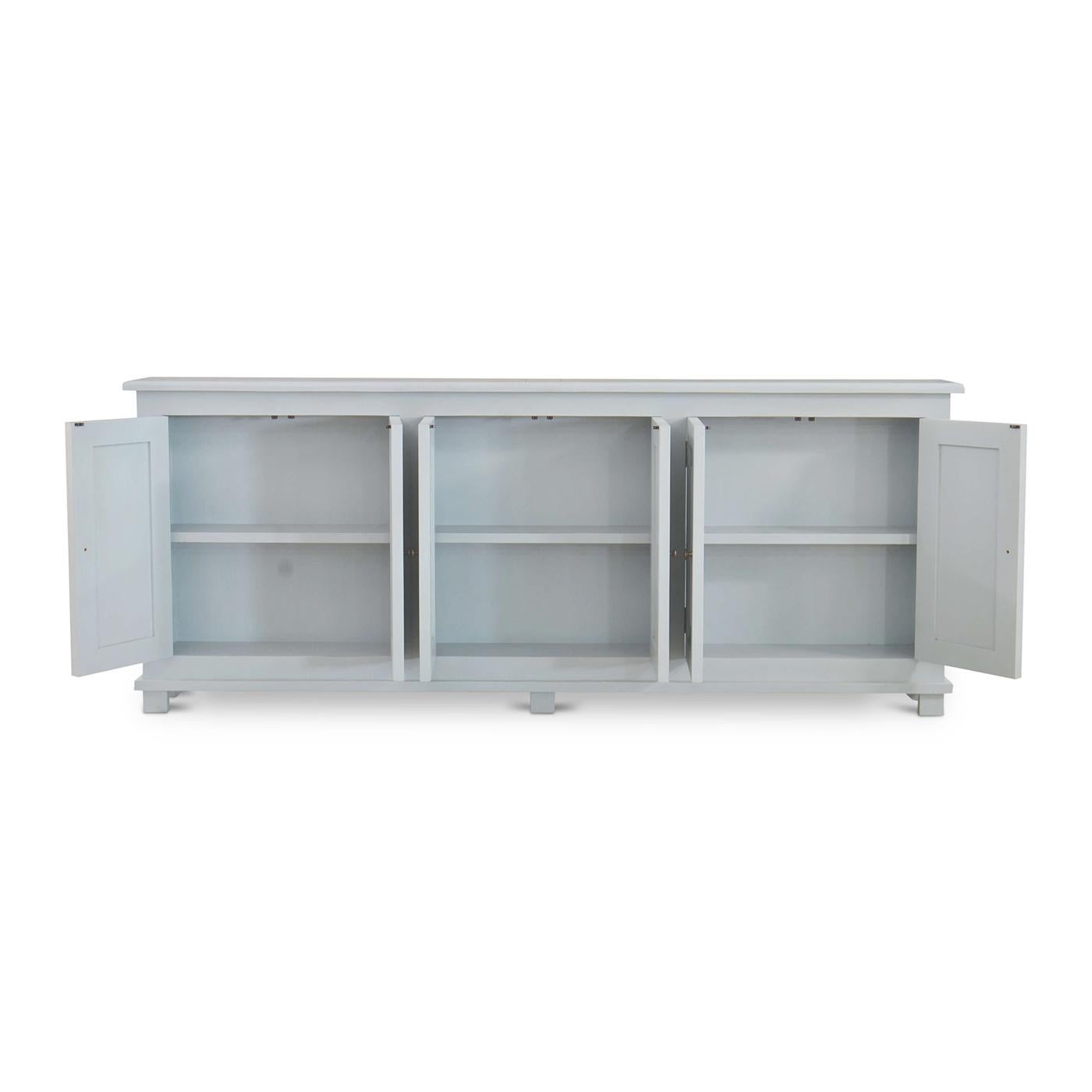 French Provincial French Country Narrow Sideboard - Ocean Blue For Sale