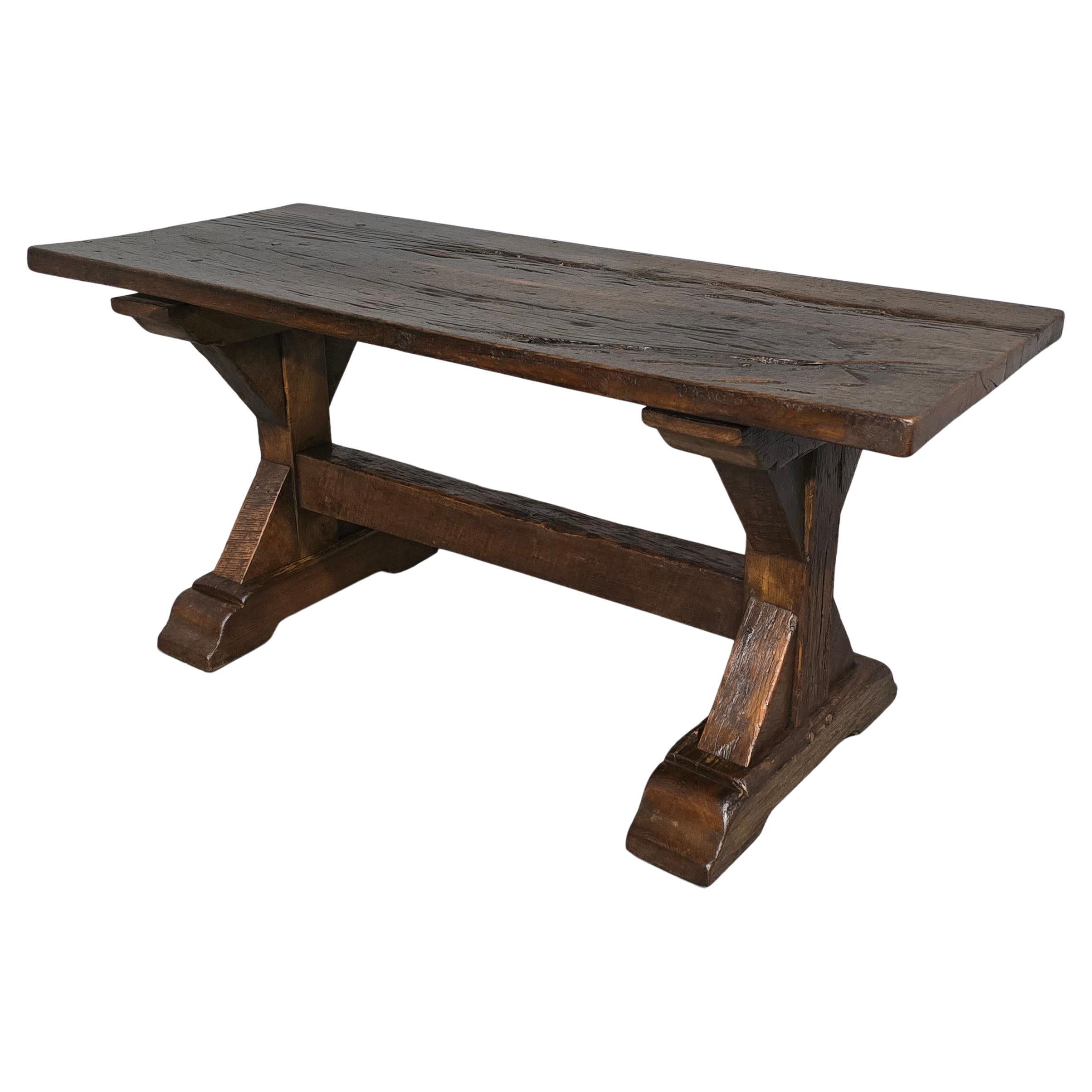 French Country Oak Coffee Table For Sale
