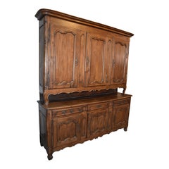 French Country Oak Deux Corps Cabinet, circa 1860