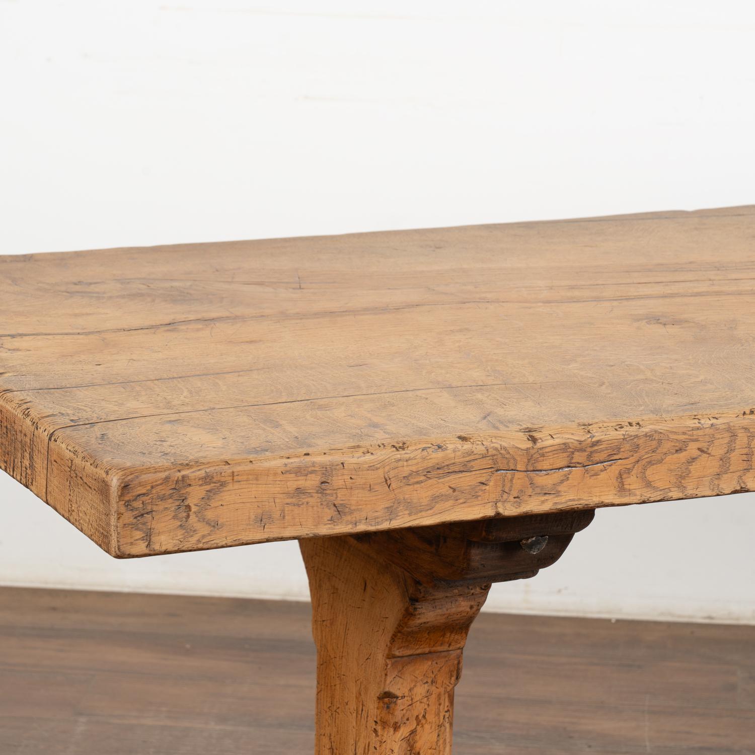 French Country Oak Dining Table, circa 1900-20 For Sale 1