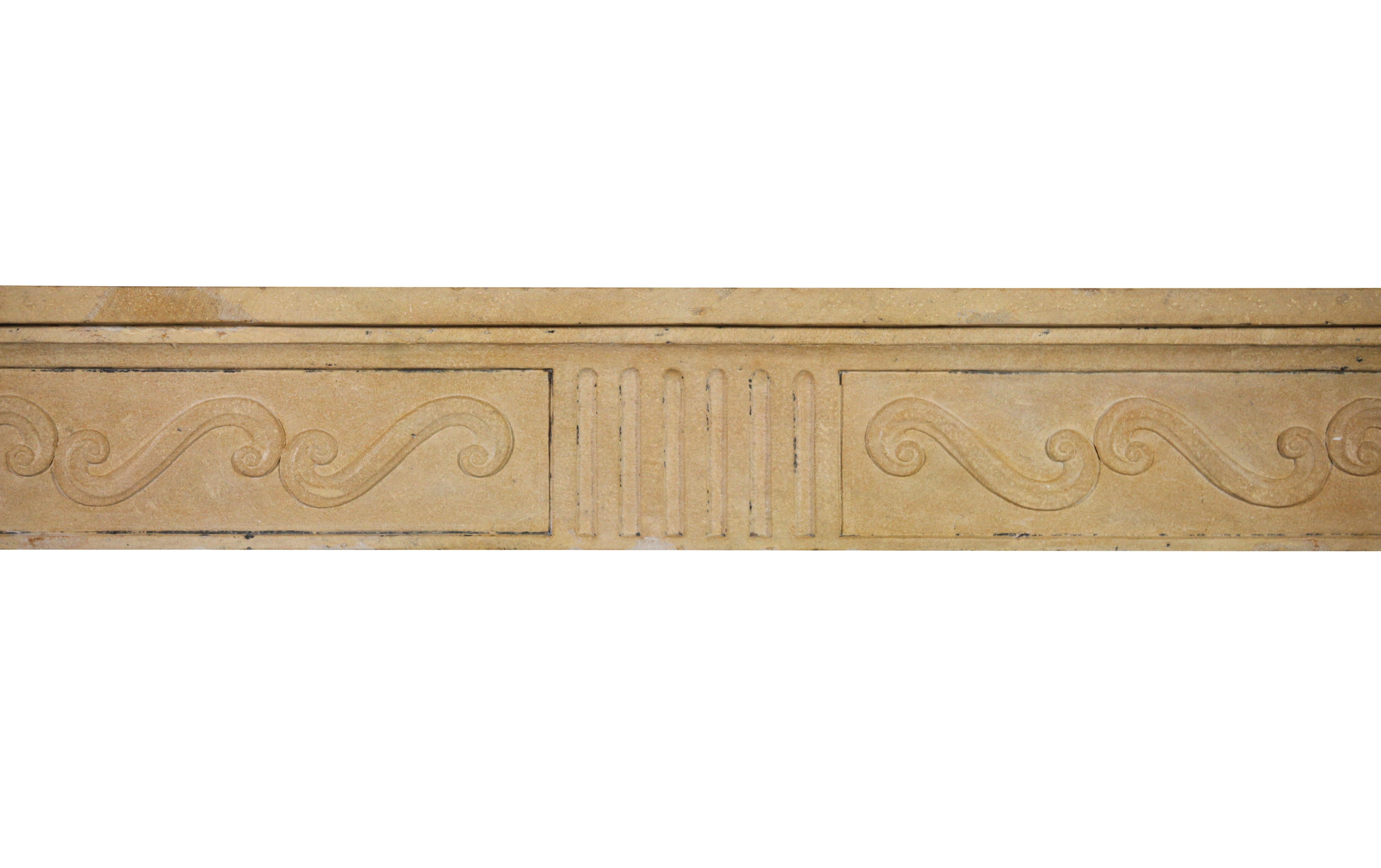 French Country Original Antique Fireplace Surround in Limestone For Sale 1