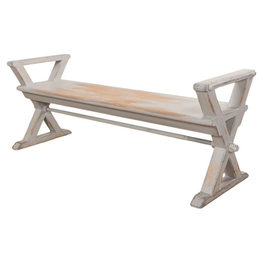 French Country Painted Bench For Sale