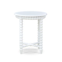 French Country Painted Round End Table