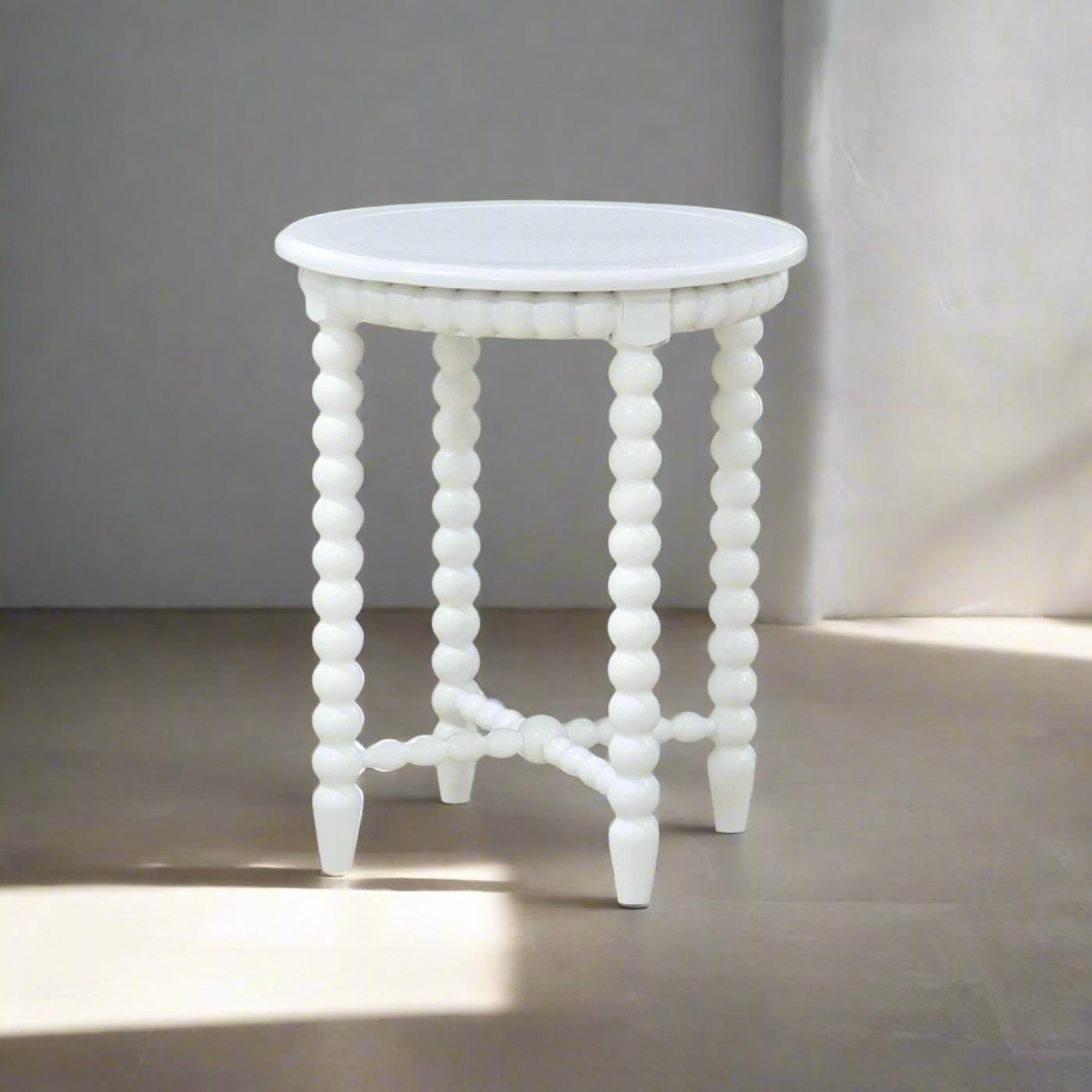 Indonesian French Country Painted Round End Table For Sale