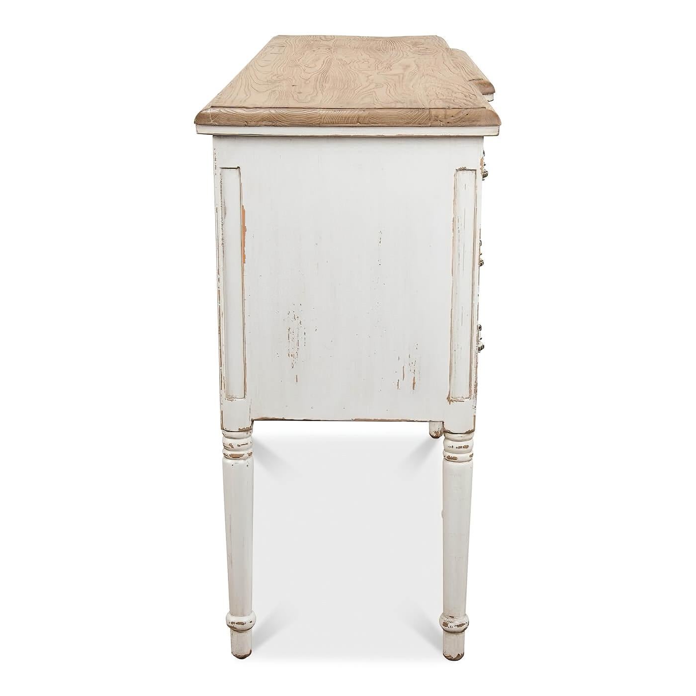 Wood French Country Painted Sideboard For Sale