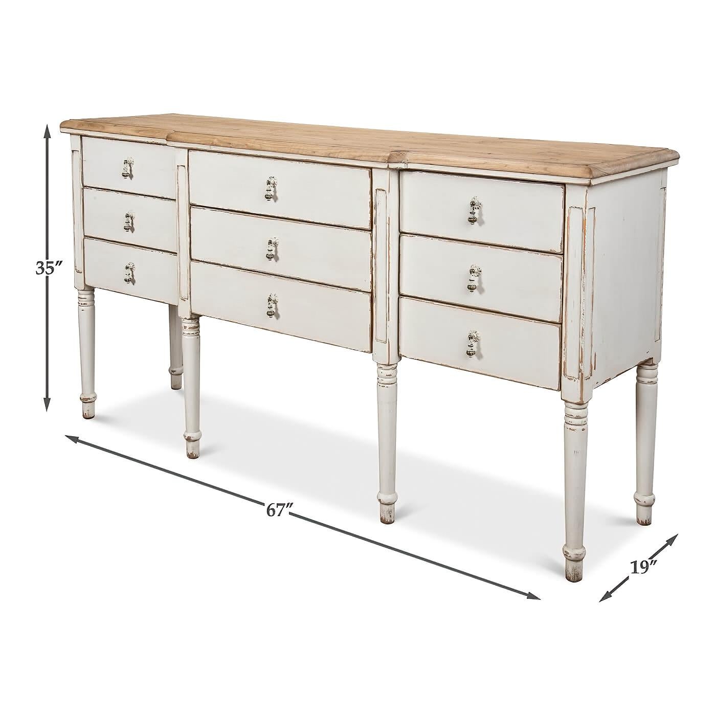 Sideboard im französischen Landhausstil, bemalt im Zustand „Neu“ in Westwood, NJ