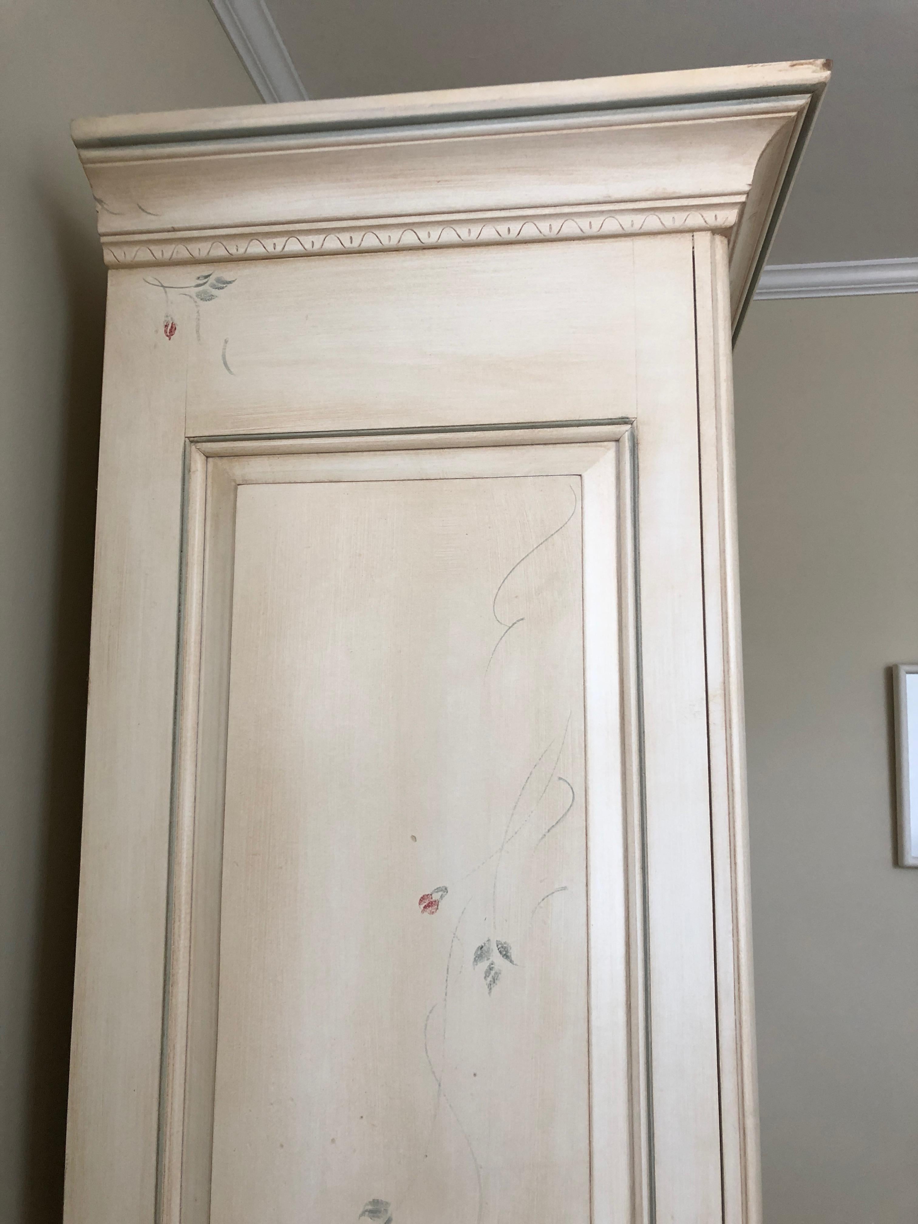 French Country Painted Wardrobe Armoire by Ethan Allen 4