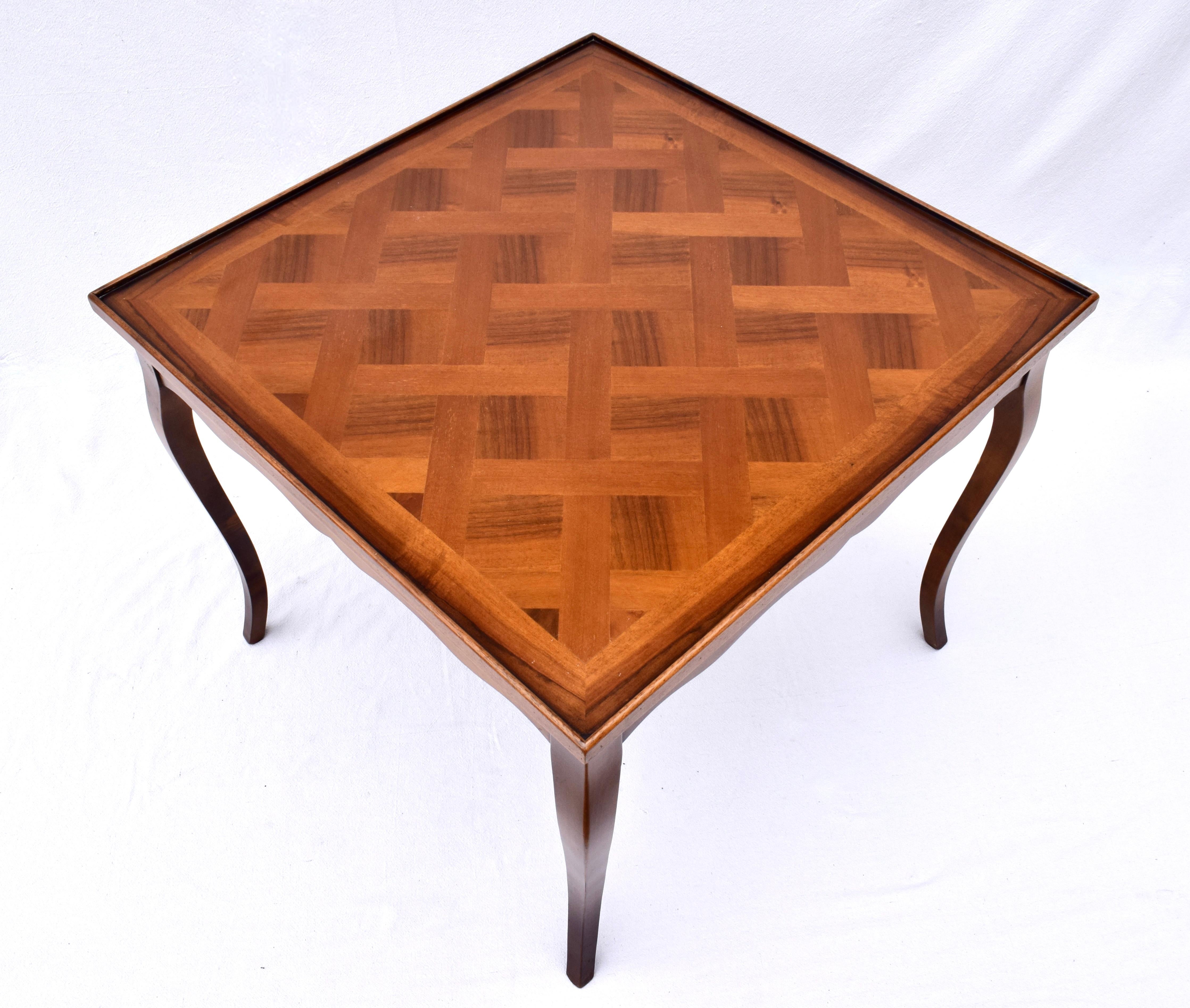 French Provincial French Country Parquetry Game Table