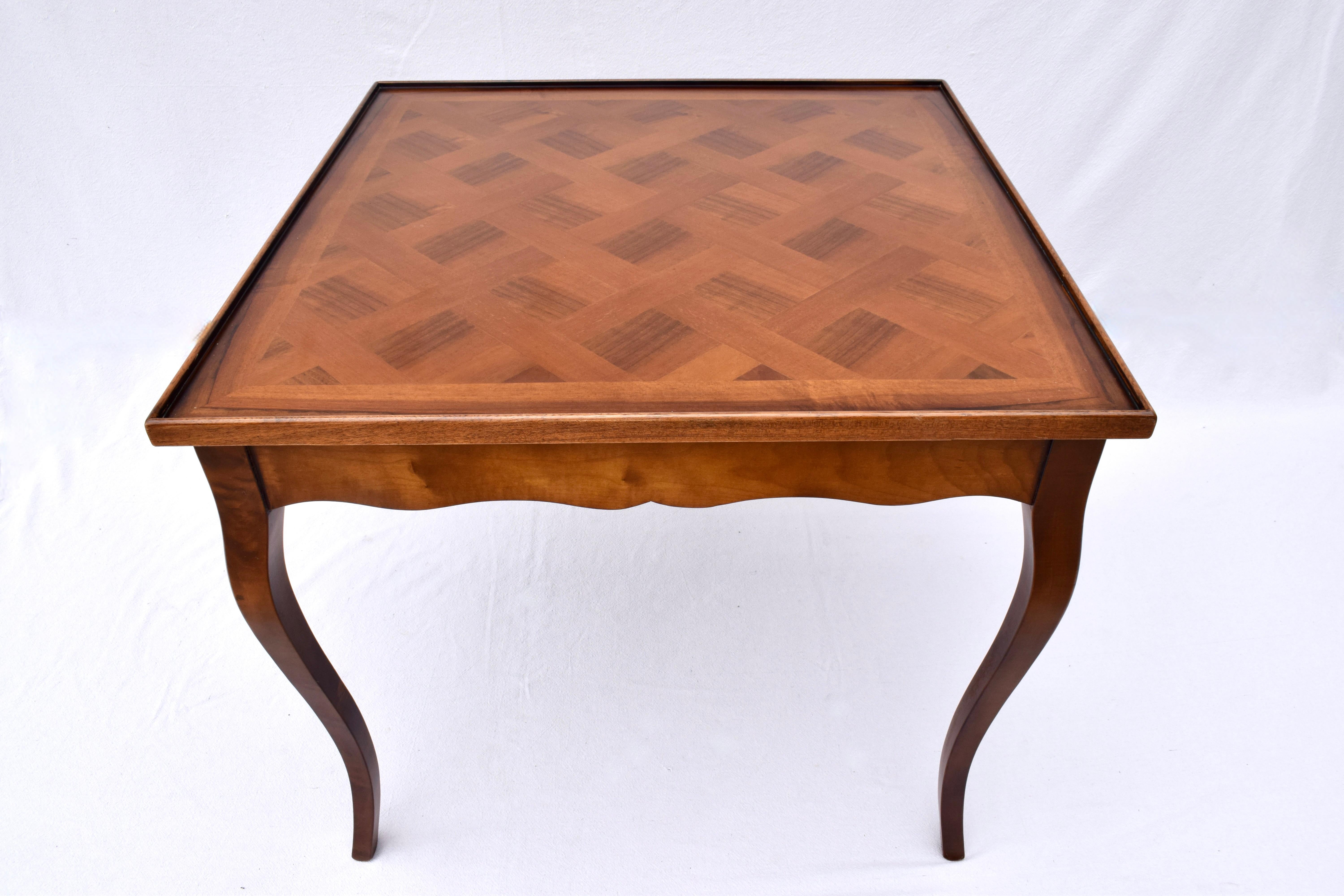 French Country Parquetry Game Table In Excellent Condition In Southampton, NJ
