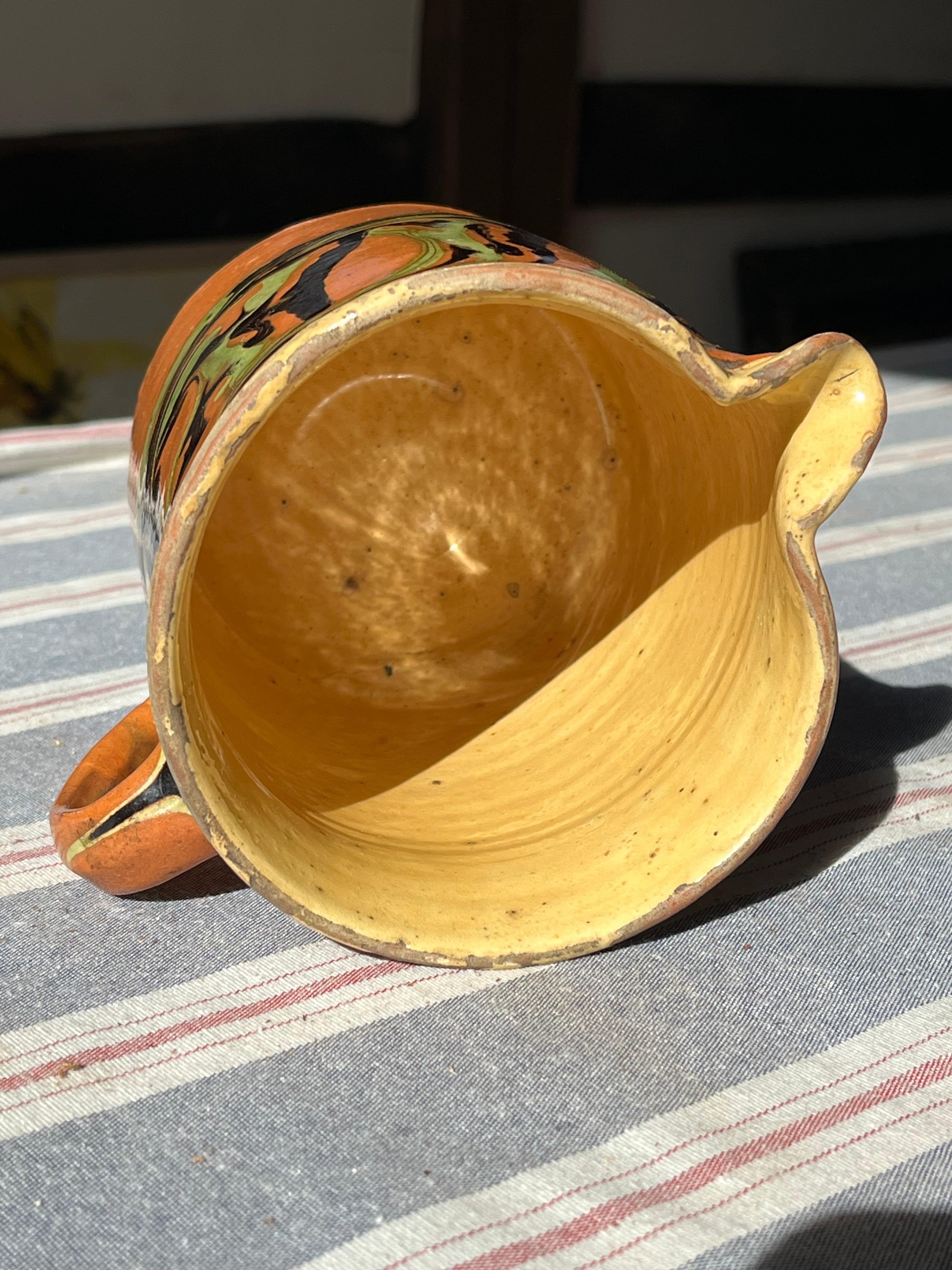 19th Century French Country Pitcher, Jaspe