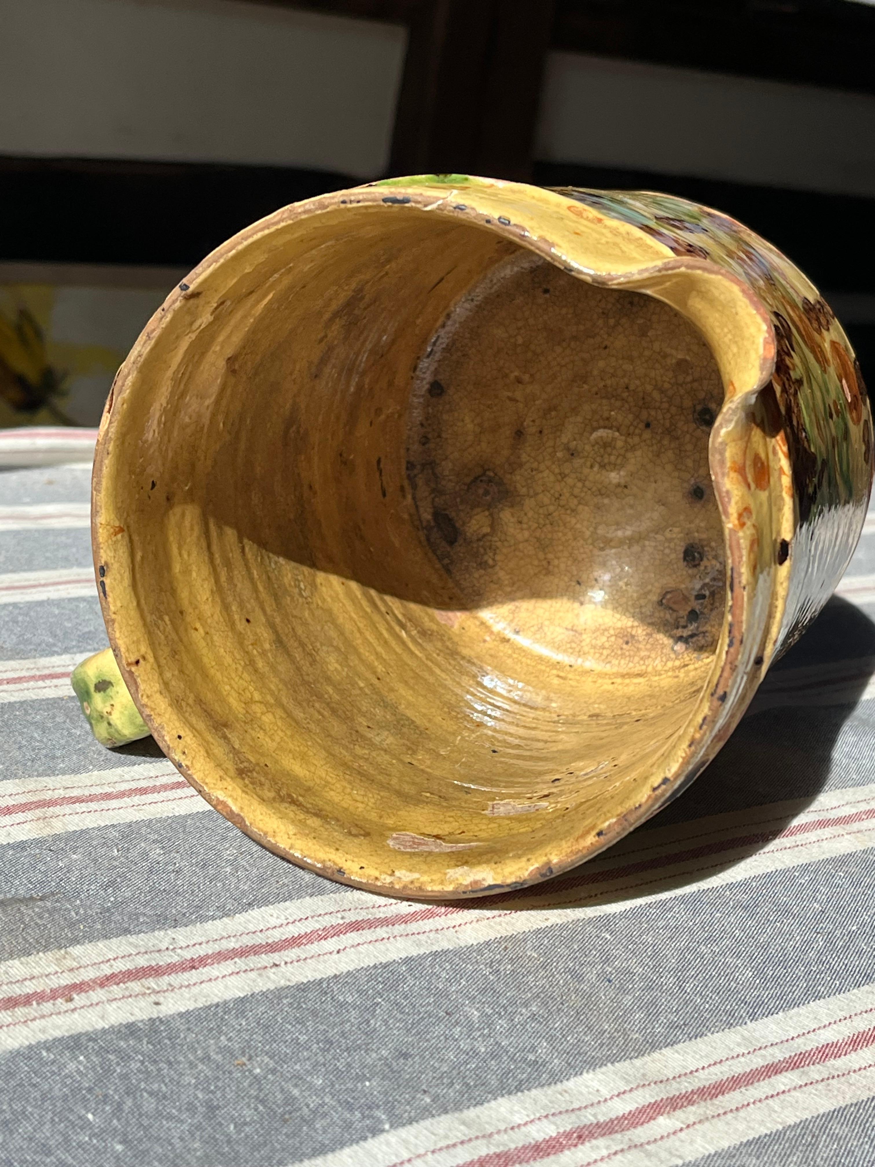 19th Century French Country Pitcher, Jaspe