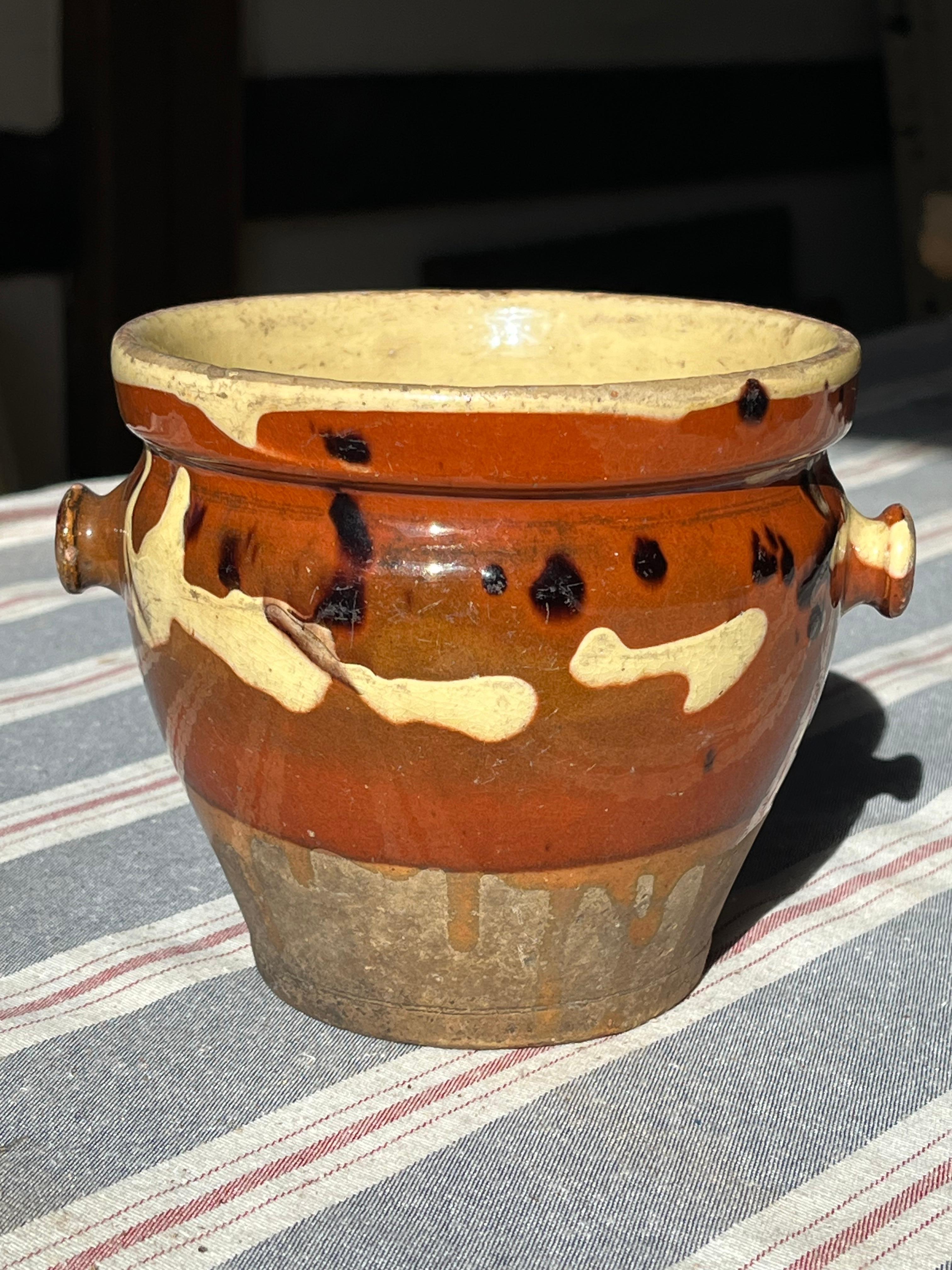 Glazed French Country Pot, Jaspe