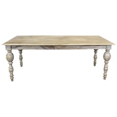 French Country Rustic Natural Gray 72" Farm Dining Table