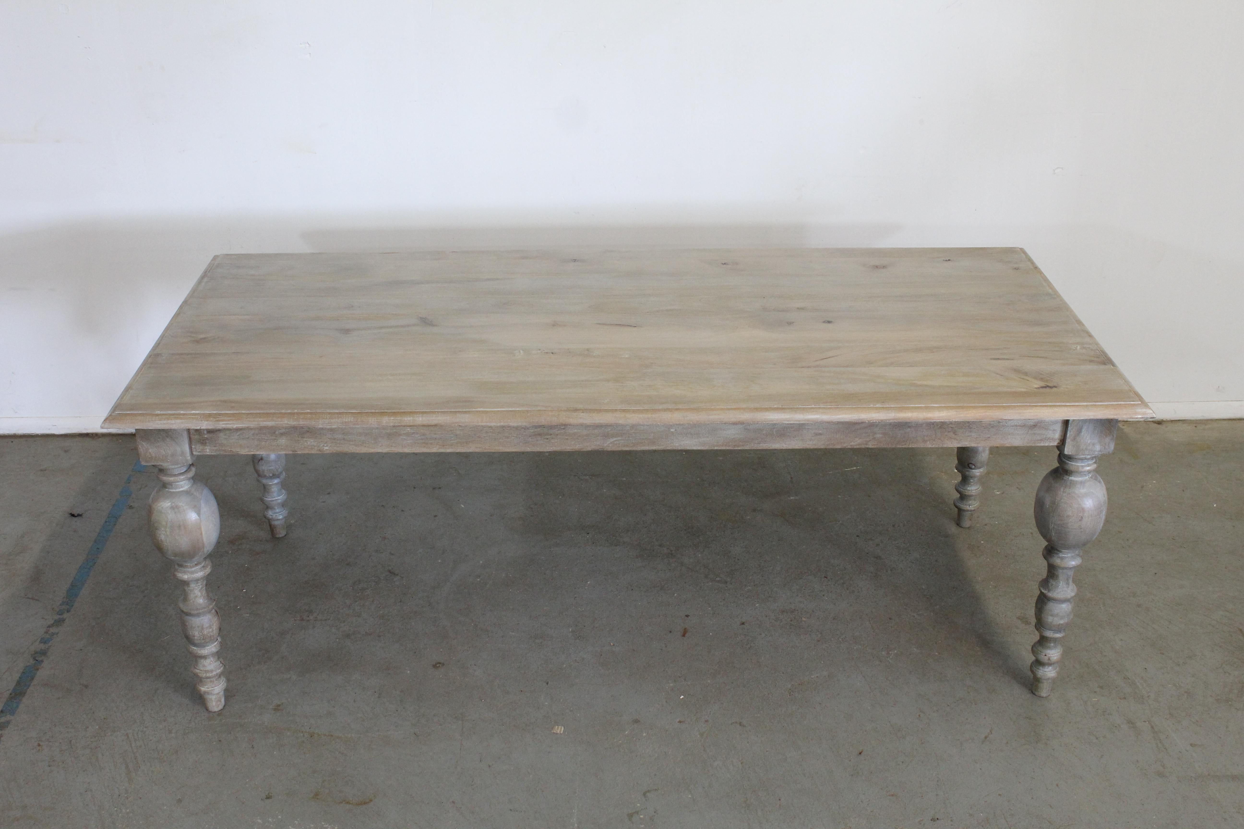 Table de salle à manger de ferme gris rustique de style campagnard français de 203 cm en vente 8