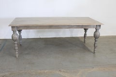 French Country Primitive Rustic Natural Gray 80" Farm Dining Table