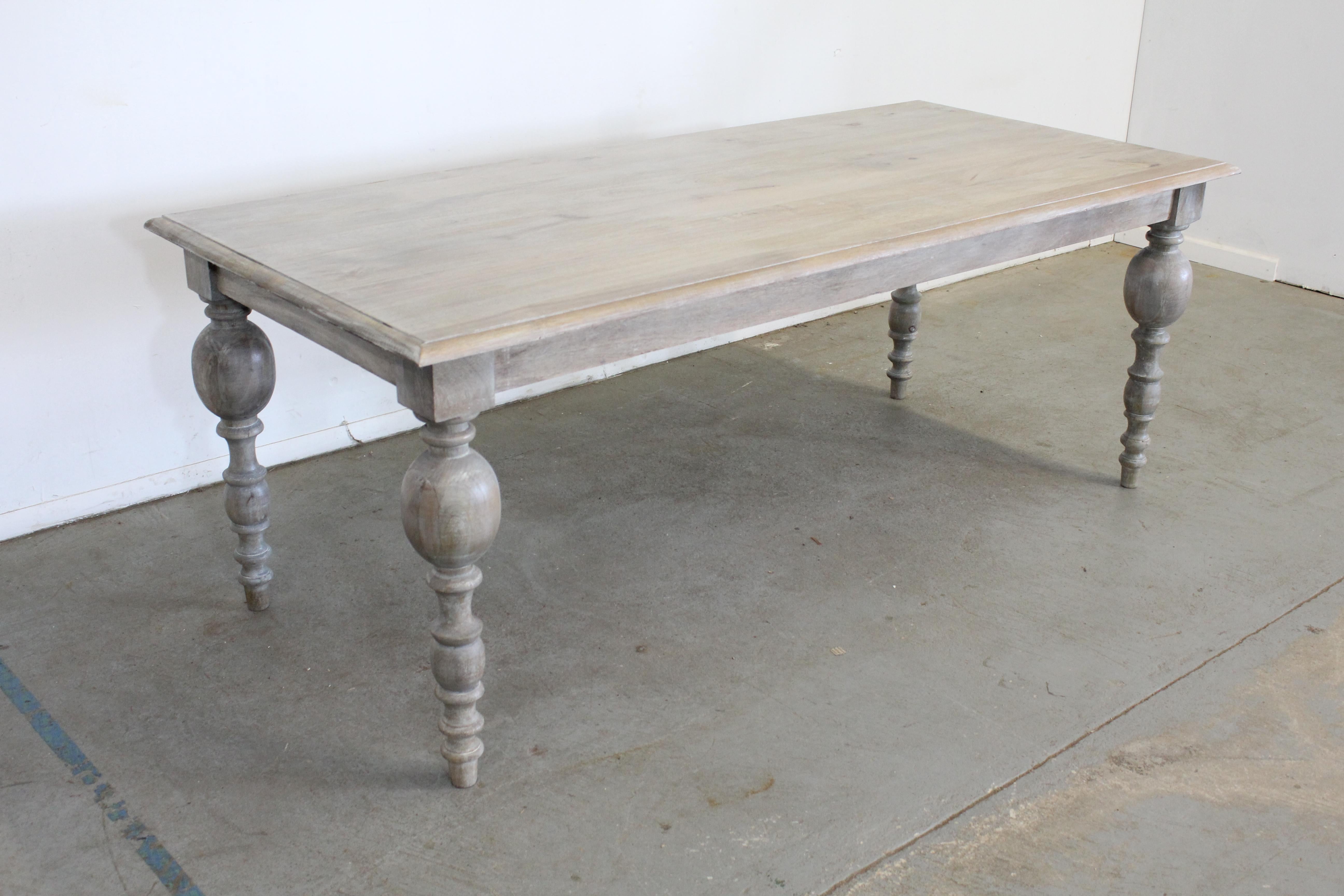 French Country Primitive Rustic Natural Gray 80" Farm Dining Table at ...