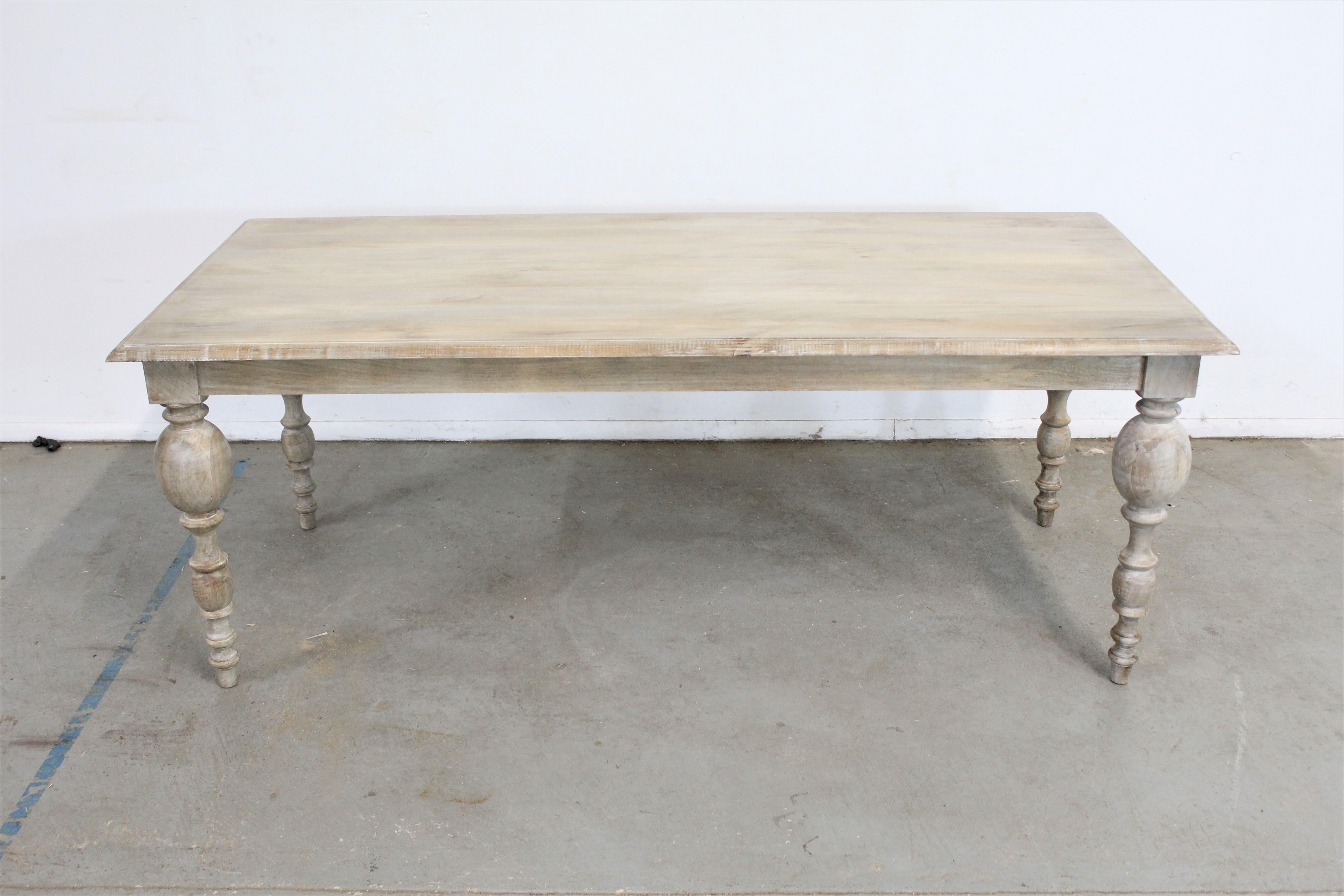 French Country Primitive Rustic Natural Gray Farm Dining Table 4