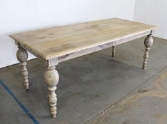French Country Primitive Rustic Natural Gray Farm Dining Table