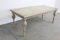 French Country Primitive Rustic Natural Gray Farm Dining Table