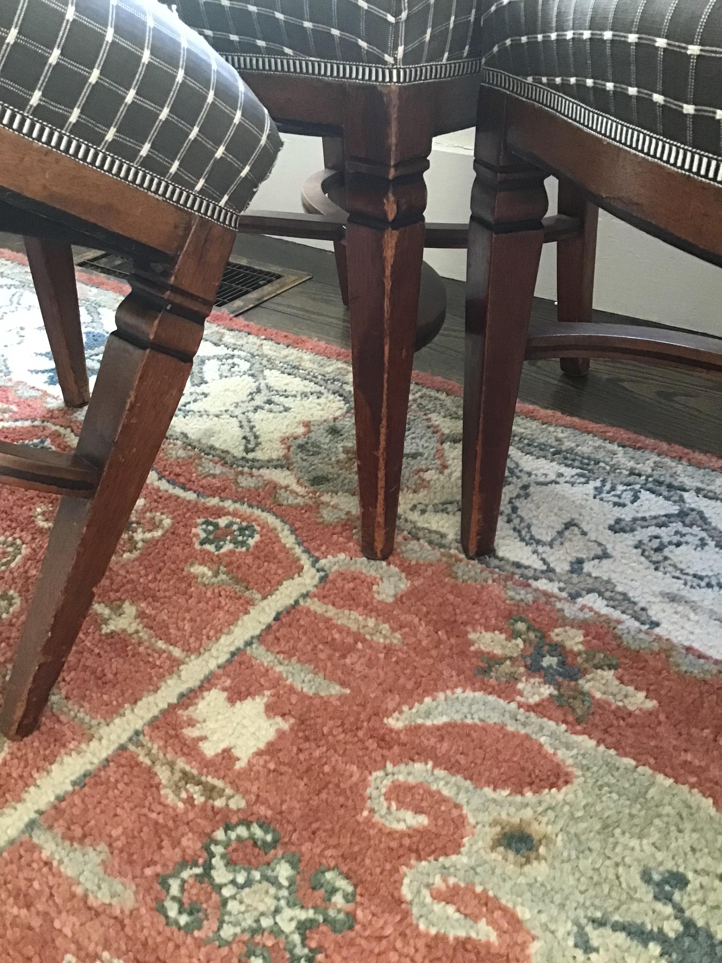 French Country Provincial Dining Chair Set of 4 Upholstered Dining Chairs In Good Condition For Sale In East Hampton, NY