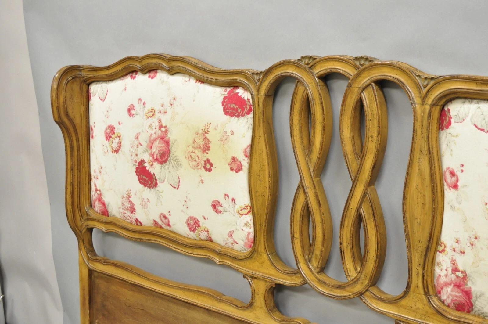 Stile provenzale Testiera per letto matrimoniale French Country Provincial Hollywood Regency Pretzel Scroll King Sz in vendita