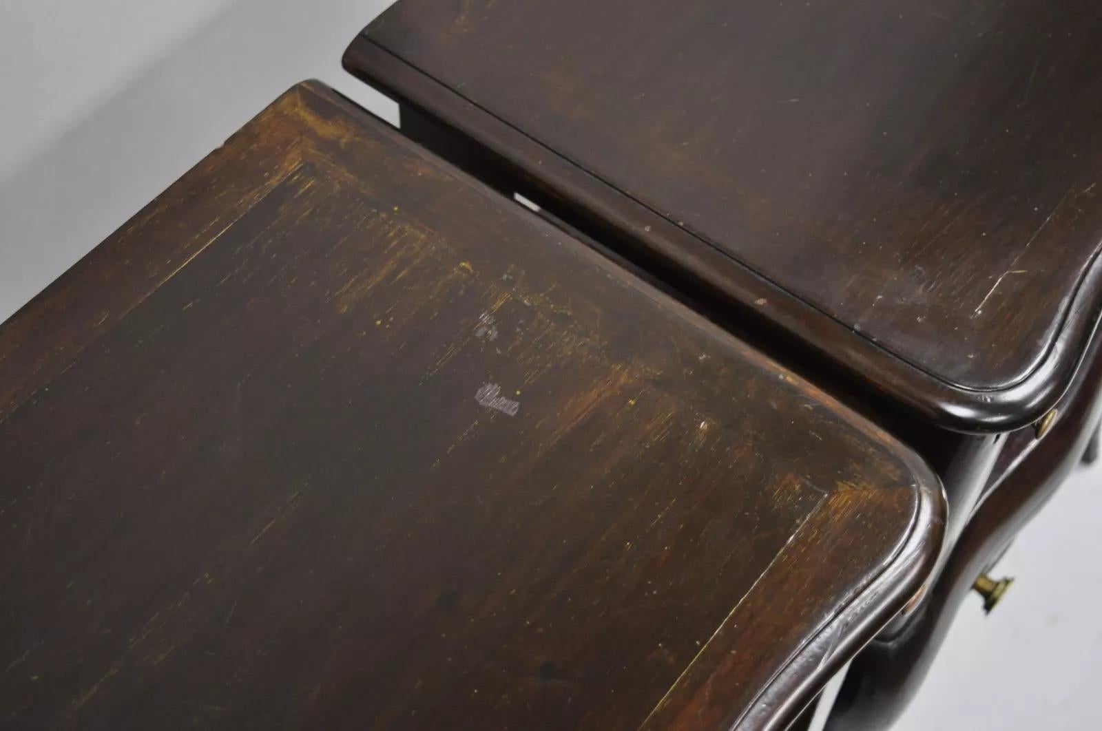 20th Century French Country Provincial Style Bombe Nightstands Attr. Auffray - a Pair For Sale