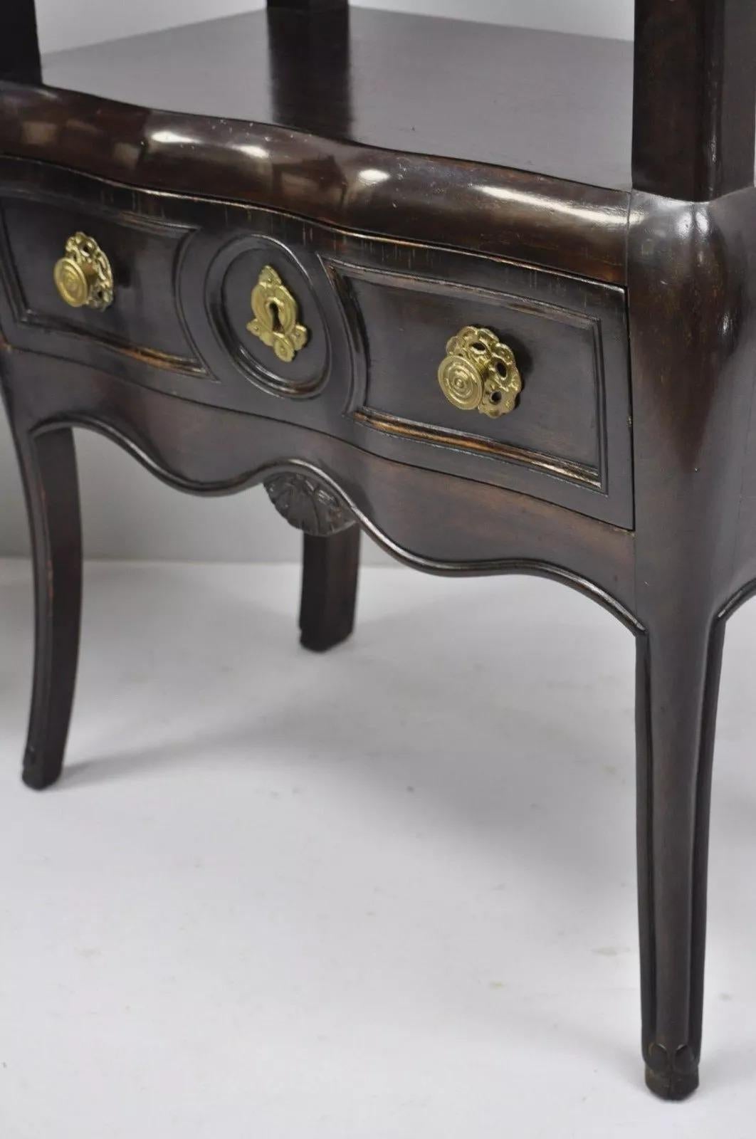 French Country Provincial Style Bombe Nightstands Attr. Auffray - a Pair For Sale 1