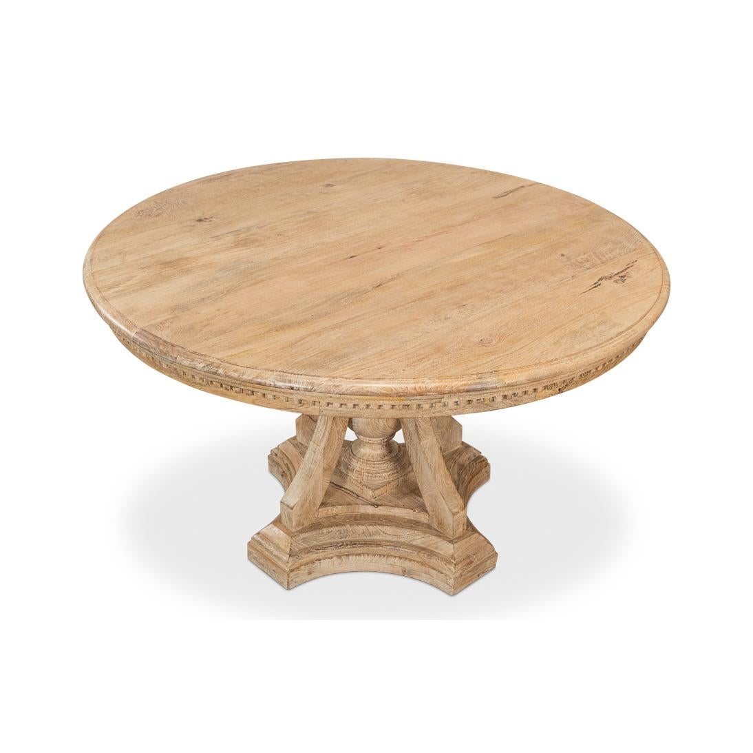 American Classical French Country Round Dining Table For Sale