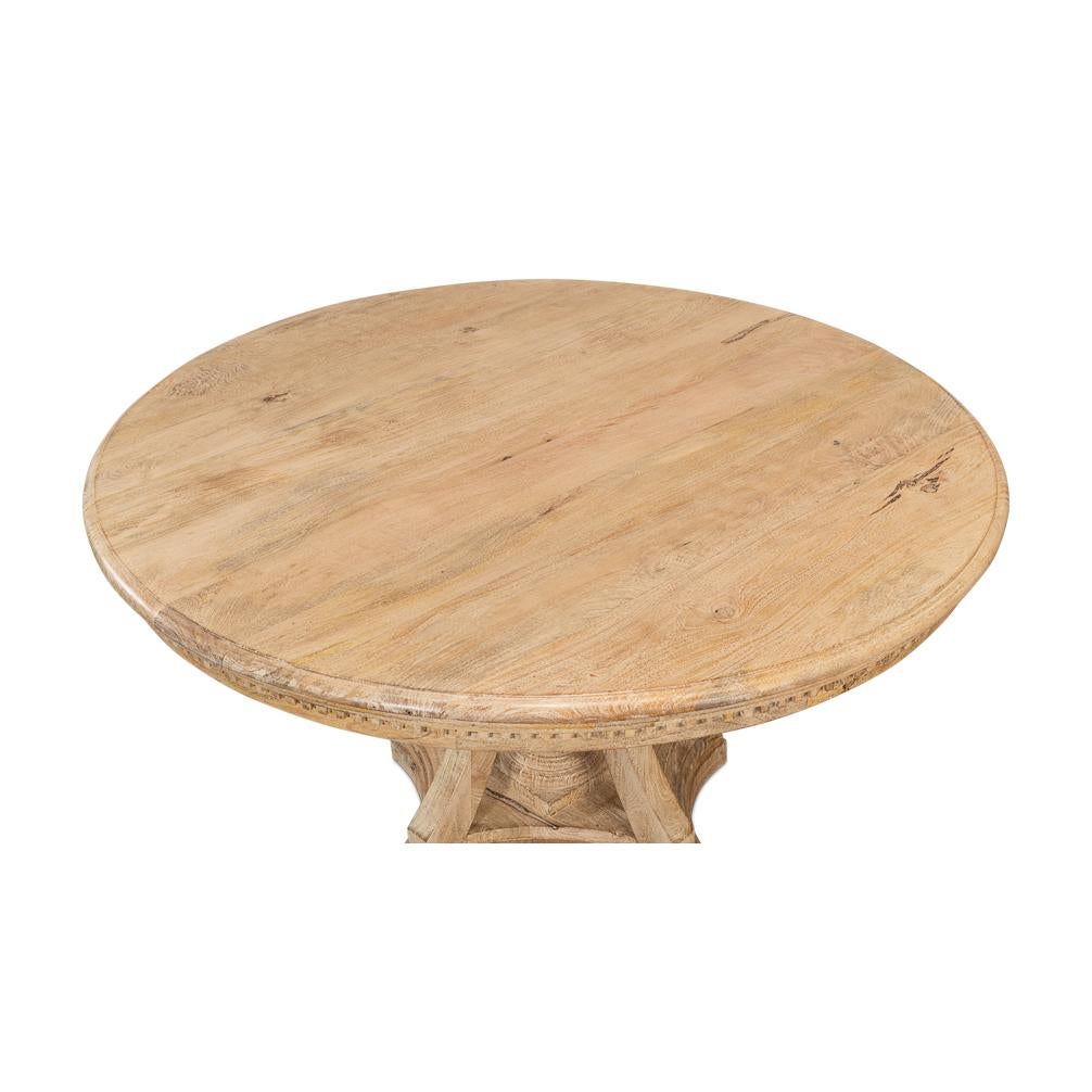 Asian French Country Round Dining Table For Sale