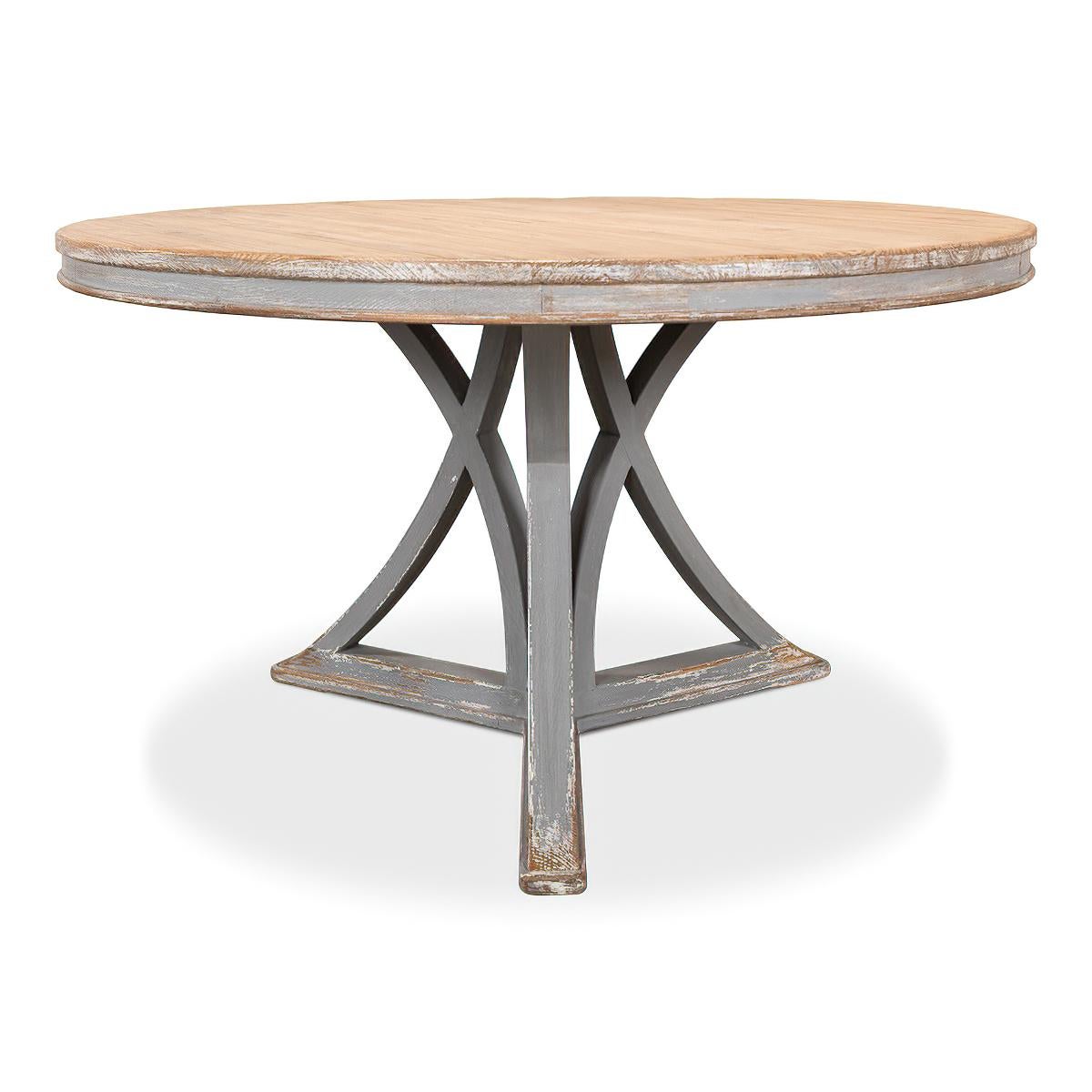 Contemporary French Country Round Dining Table For Sale