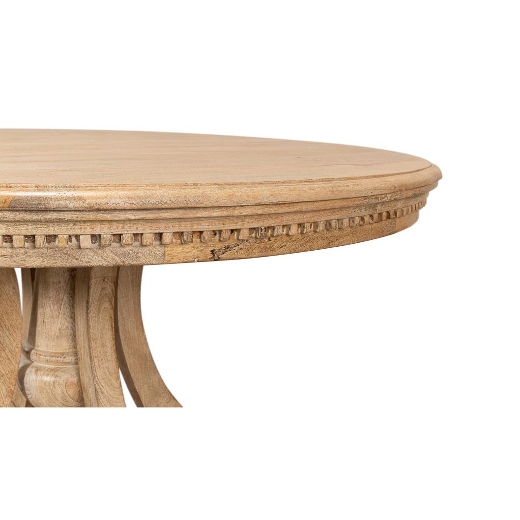 Wood French Country Round Dining Table For Sale